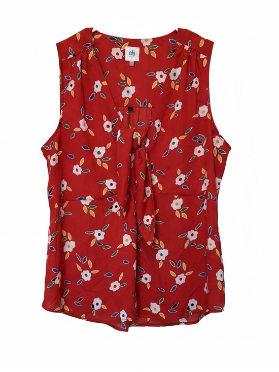 CAbi Tops - CAbi Red Floral Tie-Front Sleeveless Camisole